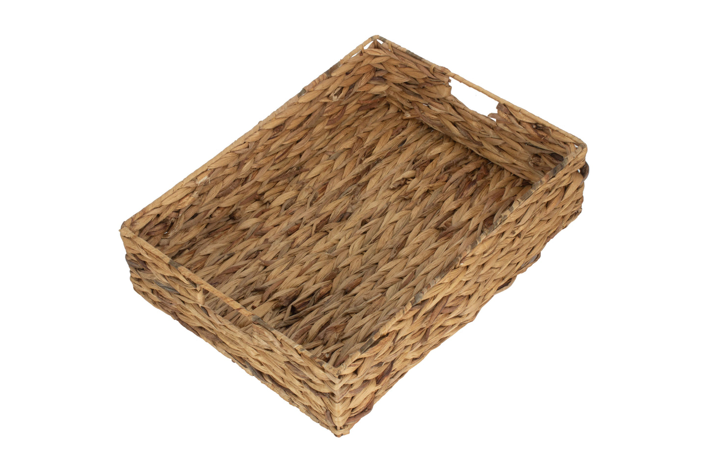 LARGE SHALLOW RECTANGULAR WATER HYACINTH STORAGE BASKET