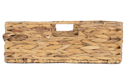 LARGE SHALLOW RECTANGULAR WATER HYACINTH STORAGE BASKET