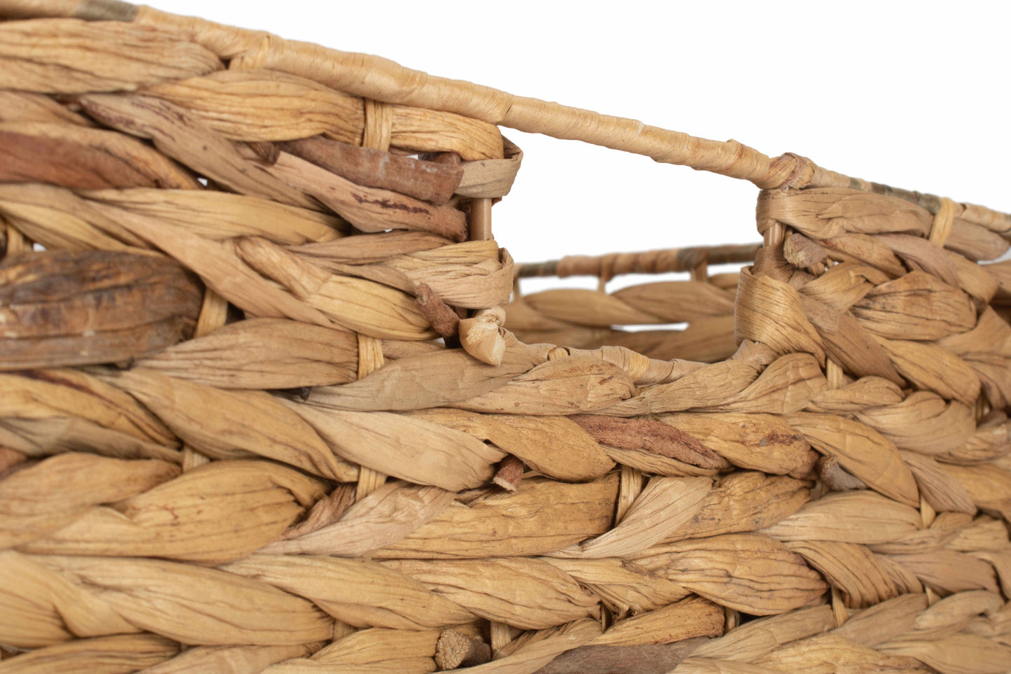 LARGE SHALLOW RECTANGULAR WATER HYACINTH STORAGE BASKET