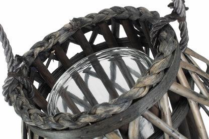 GREY WASH WILLOW CANDLE LANTERN