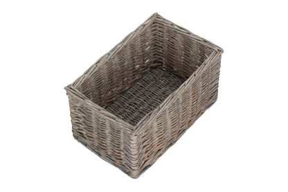 SMALL GREY WASH STORAGE BASKET - UNLINED