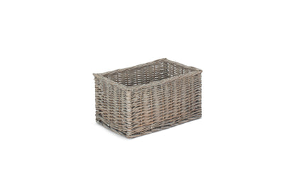 SMALL GREY WASH STORAGE BASKET - UNLINED