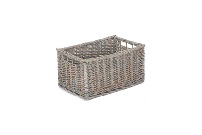 MEDIUM GREY WASH STORAGE BASKET - UNLINED
