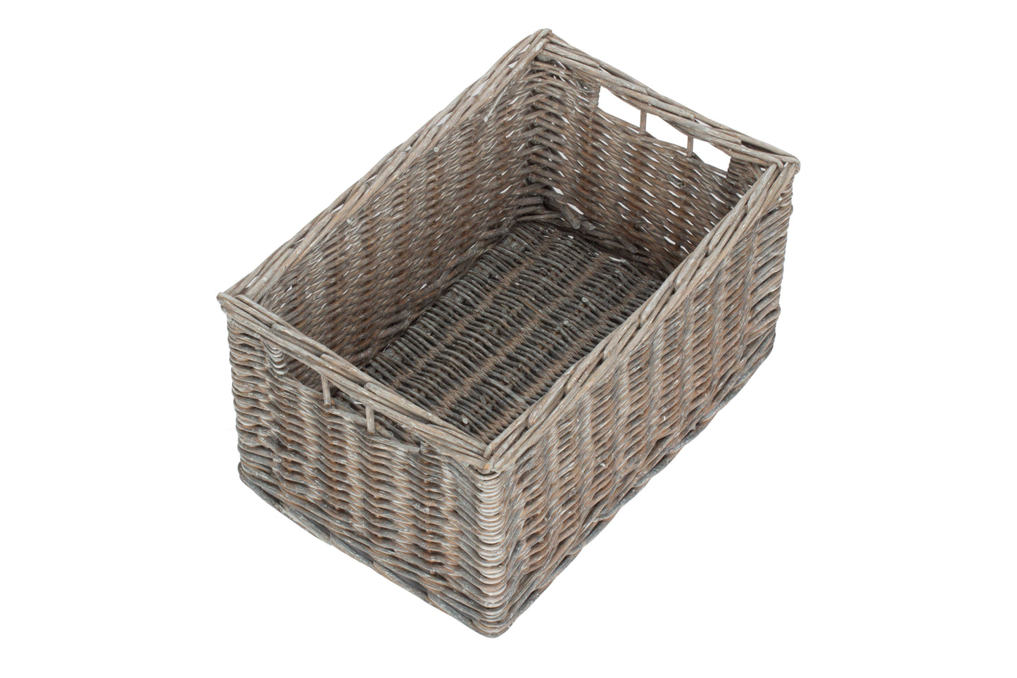 MEDIUM GREY WASH STORAGE BASKET - UNLINED