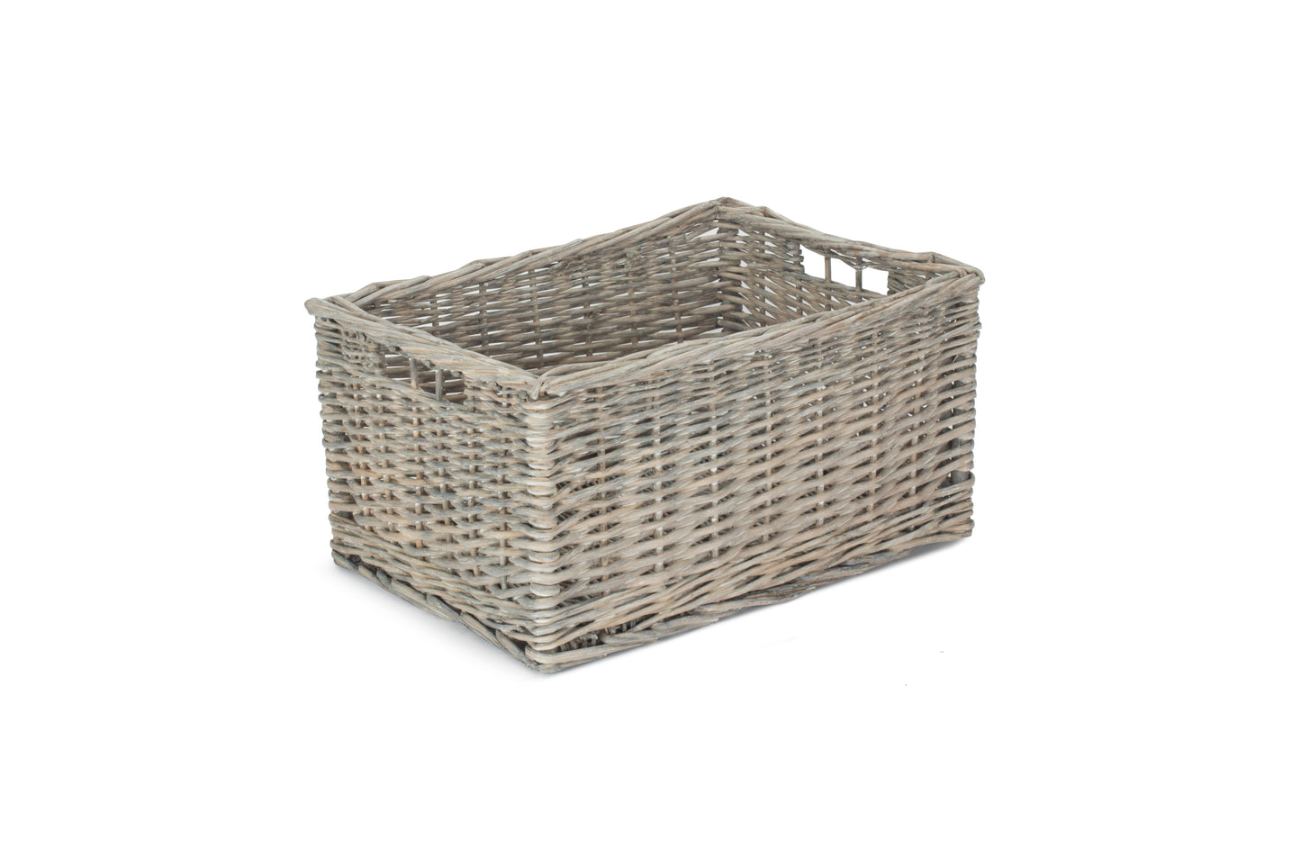 LARGE GREY WASH STORAGE BASKET - UNLINED