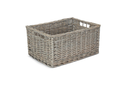 EXTRA LARGE GREY WASH STORAGE BASKET - UNLINED