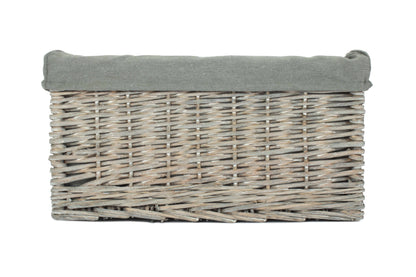 LARGE GREY WASH STORAGE BASKET with GREY SAGE LINING