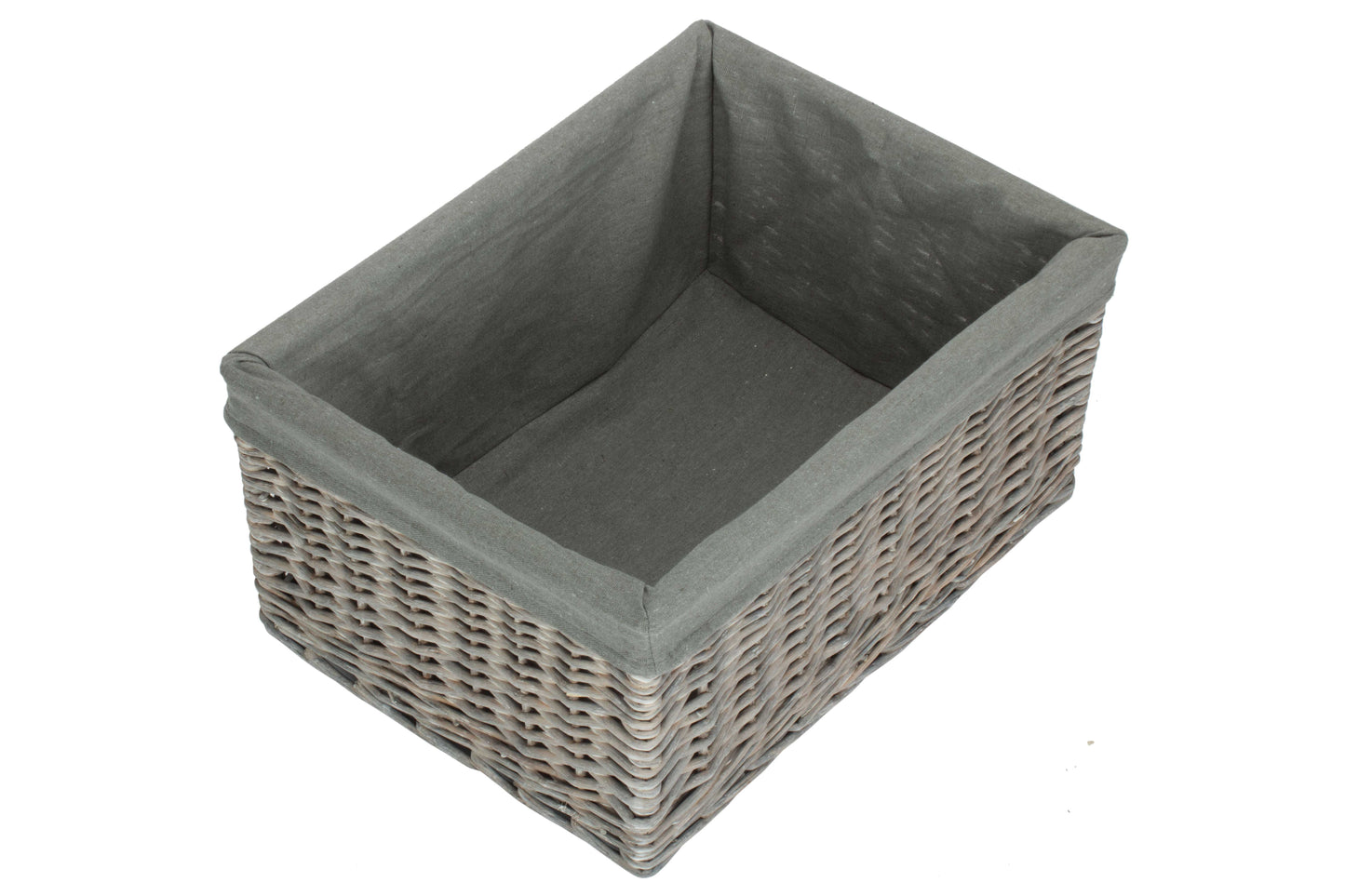 EXTRA LARGE GREY WASH STORAGE BASKET with GREY SAGE LINING