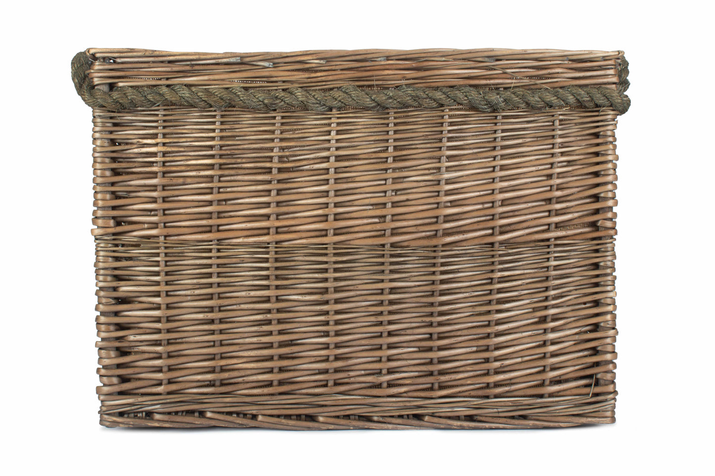 MEDIUM RECTANGULAR ROPE HANDLED LOG BASKET