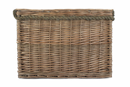 MEDIUM RECTANGULAR ROPE HANDLED LOG BASKET