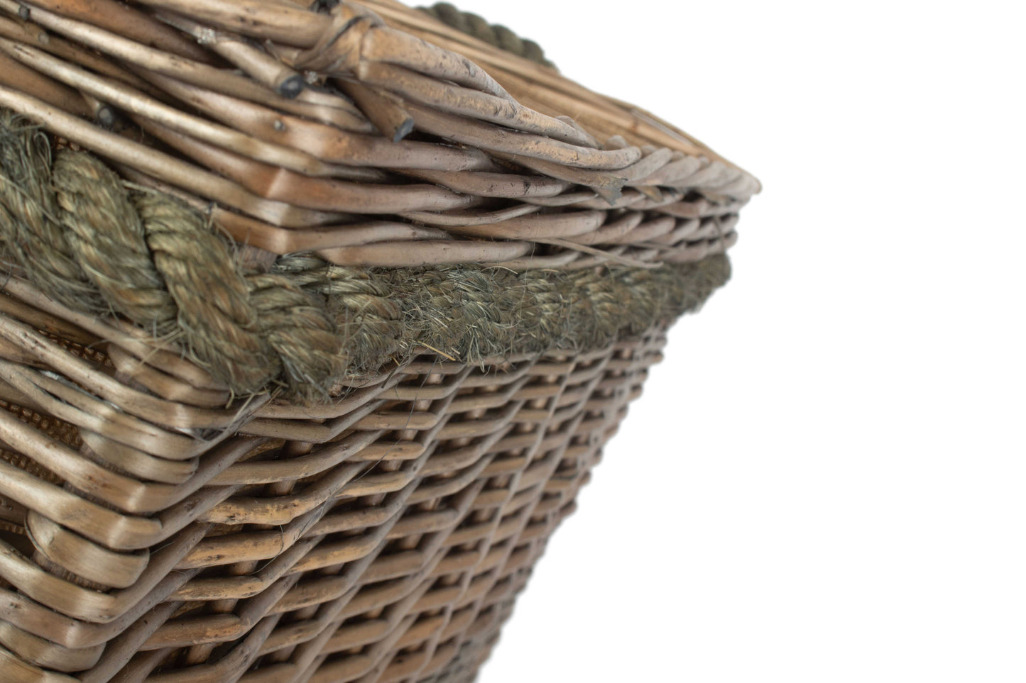 MEDIUM RECTANGULAR ROPE HANDLED LOG BASKET